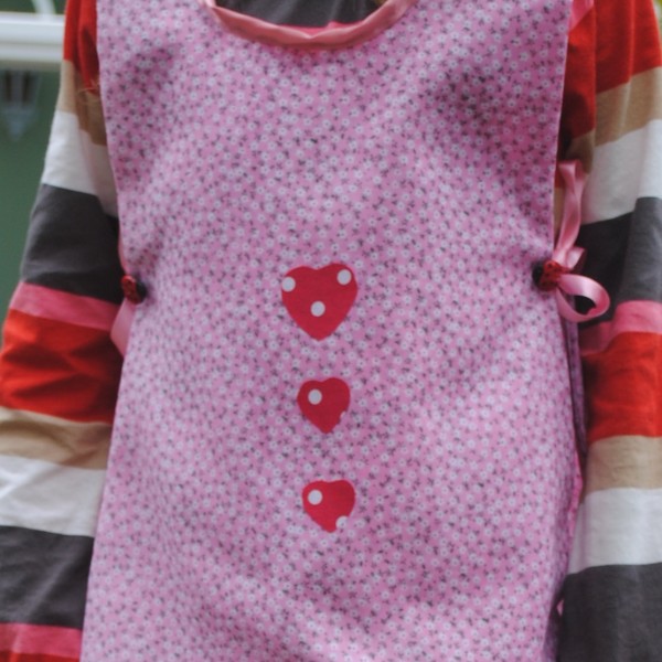 Handmade child's apron with a Strawberry motif
