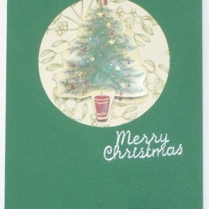 Handmade Christmas tree greeting card